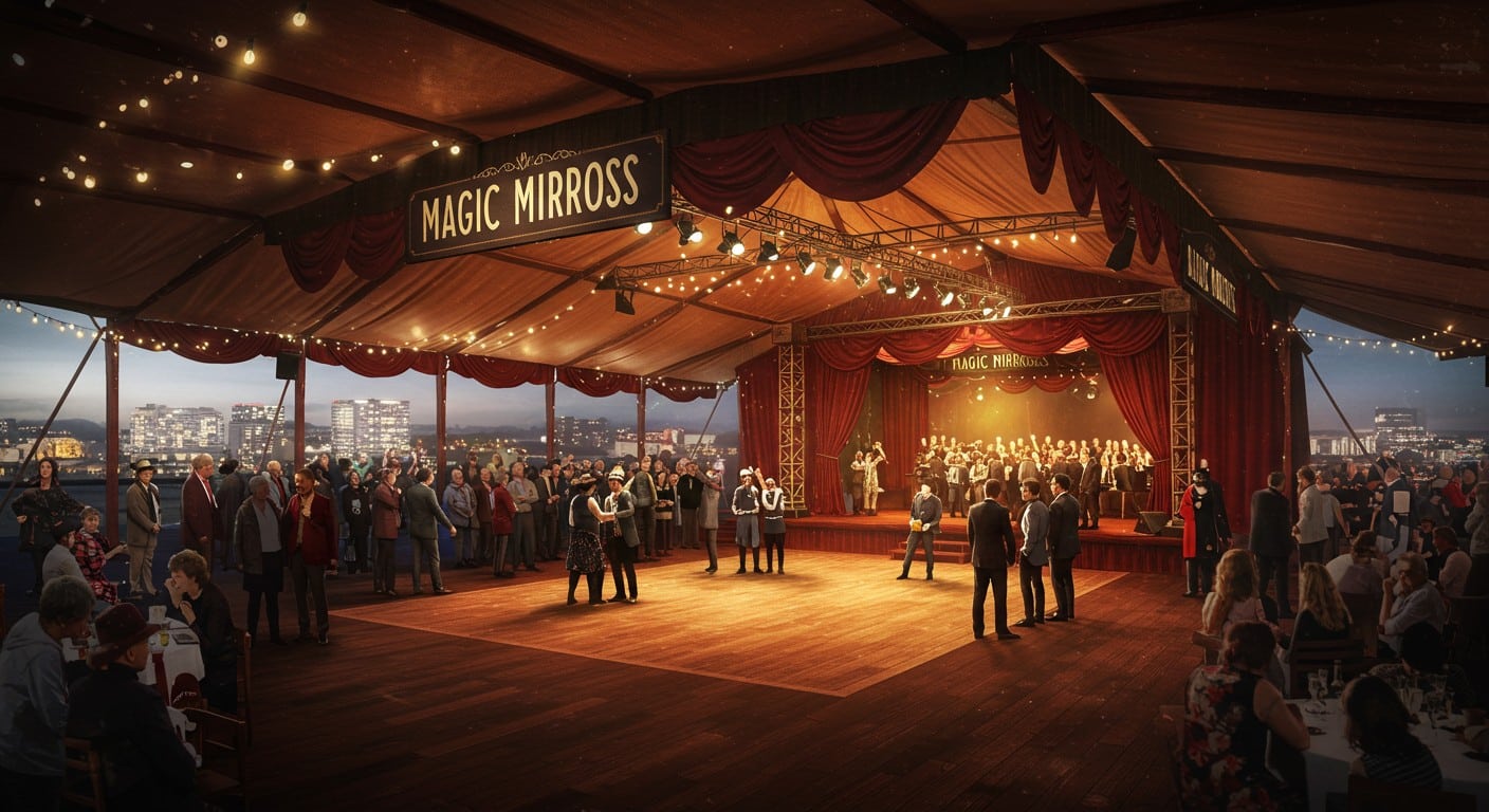Découvrez l’Hélico, le Magic Mirrors de Corbeil-Essonnes, un chapiteau pour rassembler associations et habitants. Un lieu de fête et de partage !