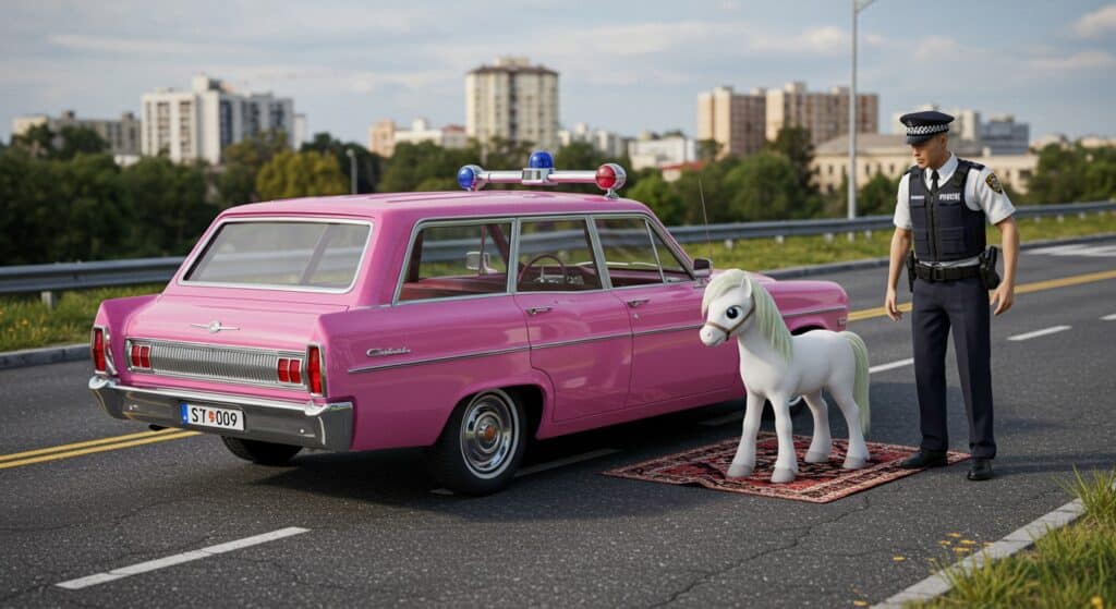 Un Poney dans une Voiture : Une Amende qui Fait Débat