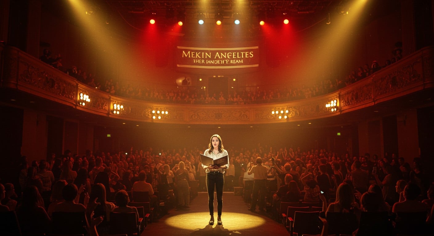 Victoria Monfort, fille de Nelson, conquiert les scènes US avec sa pièce. Découvrez son parcours audacieux et son rêve américain !