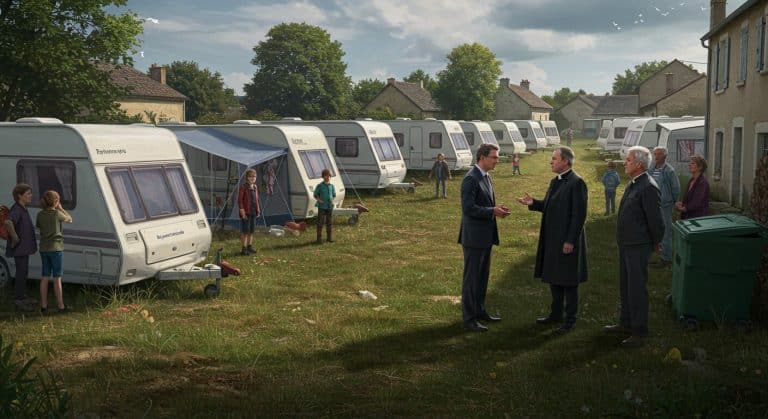 Village Marne Double Population Caravanes Installation