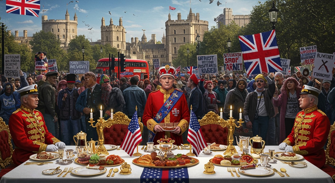 Donald Trump au Royaume-Uni : banquet royal, manifestations et investissements. Découvrez les détails d’une visite d’État sous haute tension.