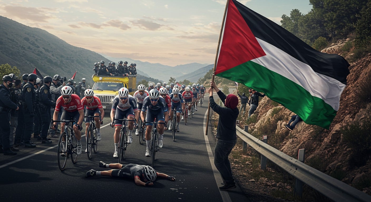 La Vuelta 2025 marquée par une chute causée par un manifestant propalestinien. Découvrez l'impact sur la course et les enjeux sous-jacents.
