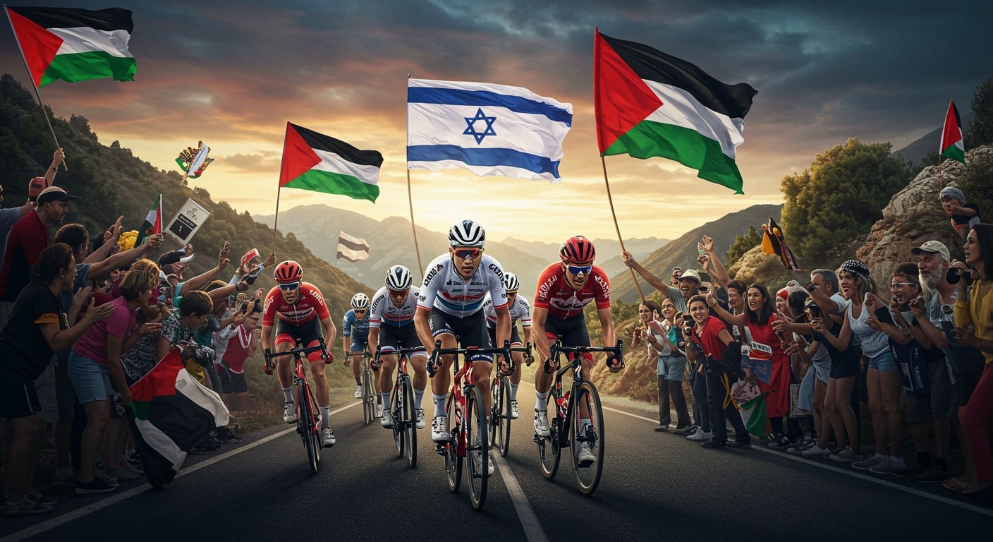 La Vuelta 2025 secouée par des manifestations propalestiniennes visant Israel-Premier Tech, qui change de maillot. Découvrez les enjeux et réactions.