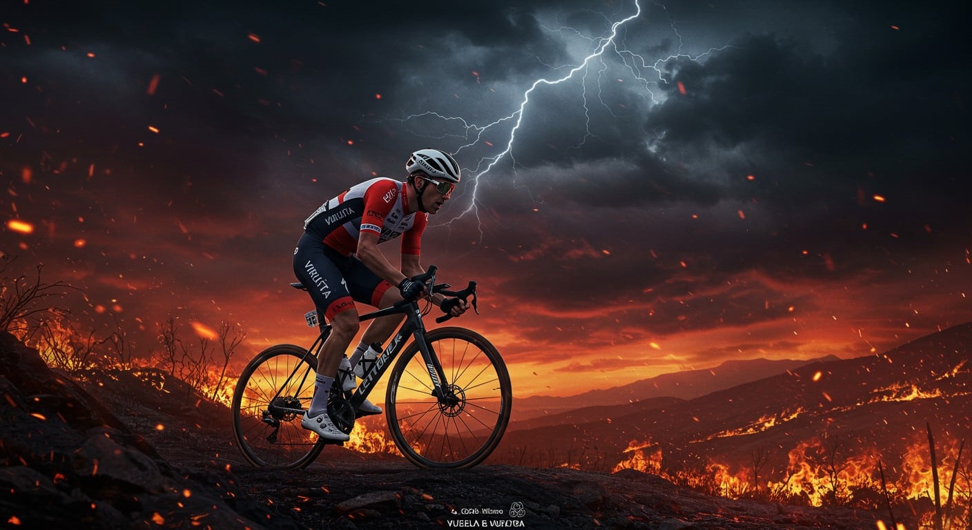 La 17e étape de la Vuelta 2025, marquée par des paysages incendiés et un vent redoutable, a couronné Giulio Pellizzari. Découvrez cette course spectaculaire !