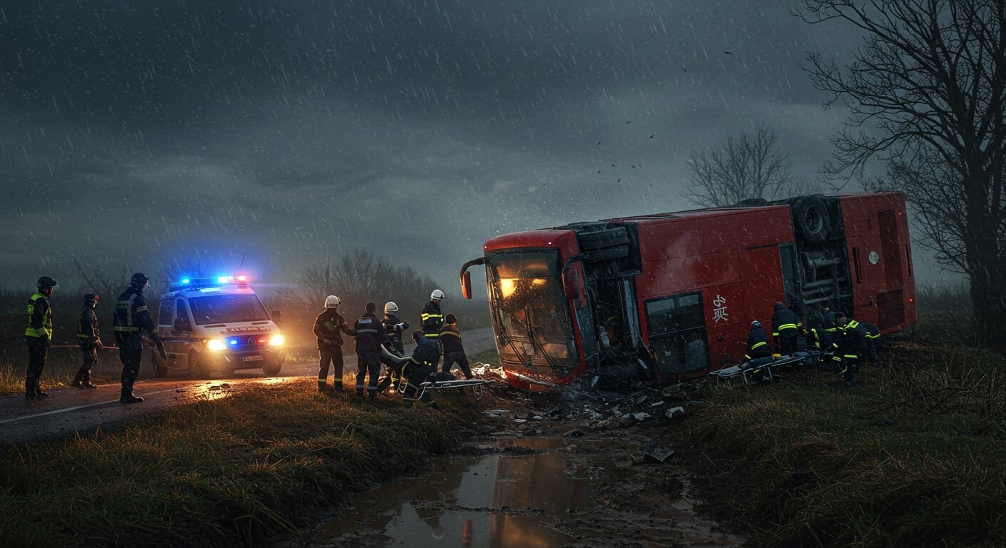 Découvrez les détails choc de l'accident de bus en Serbie : 3 morts, des dizaines de blessés graves. Causes inconnues, enquête en cours. Un drame qui interroge la sécurité routAnalysant la requête- La demande porte sur la génération d'un article de blog en français à partir d'un article de presse sur un accident de bus en Serbie. ière.