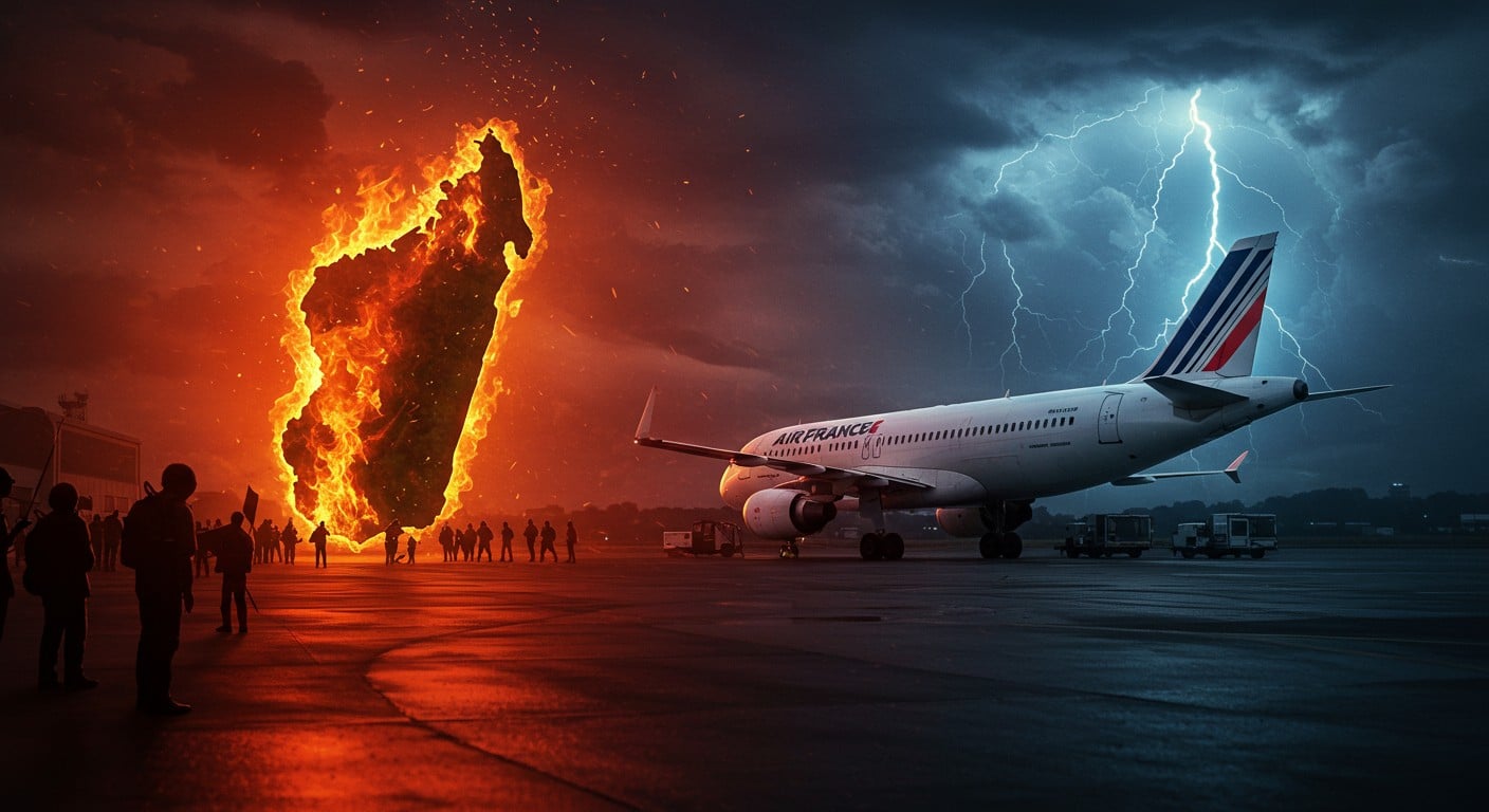 Découvrez pourquoi Air France étend la suspension de ses vols vers Madagascar jusqu'au 17 octobre face à la crise sécuritaire. Impacts sur les voyageurs et contexte politique explosif expliqué en détail.