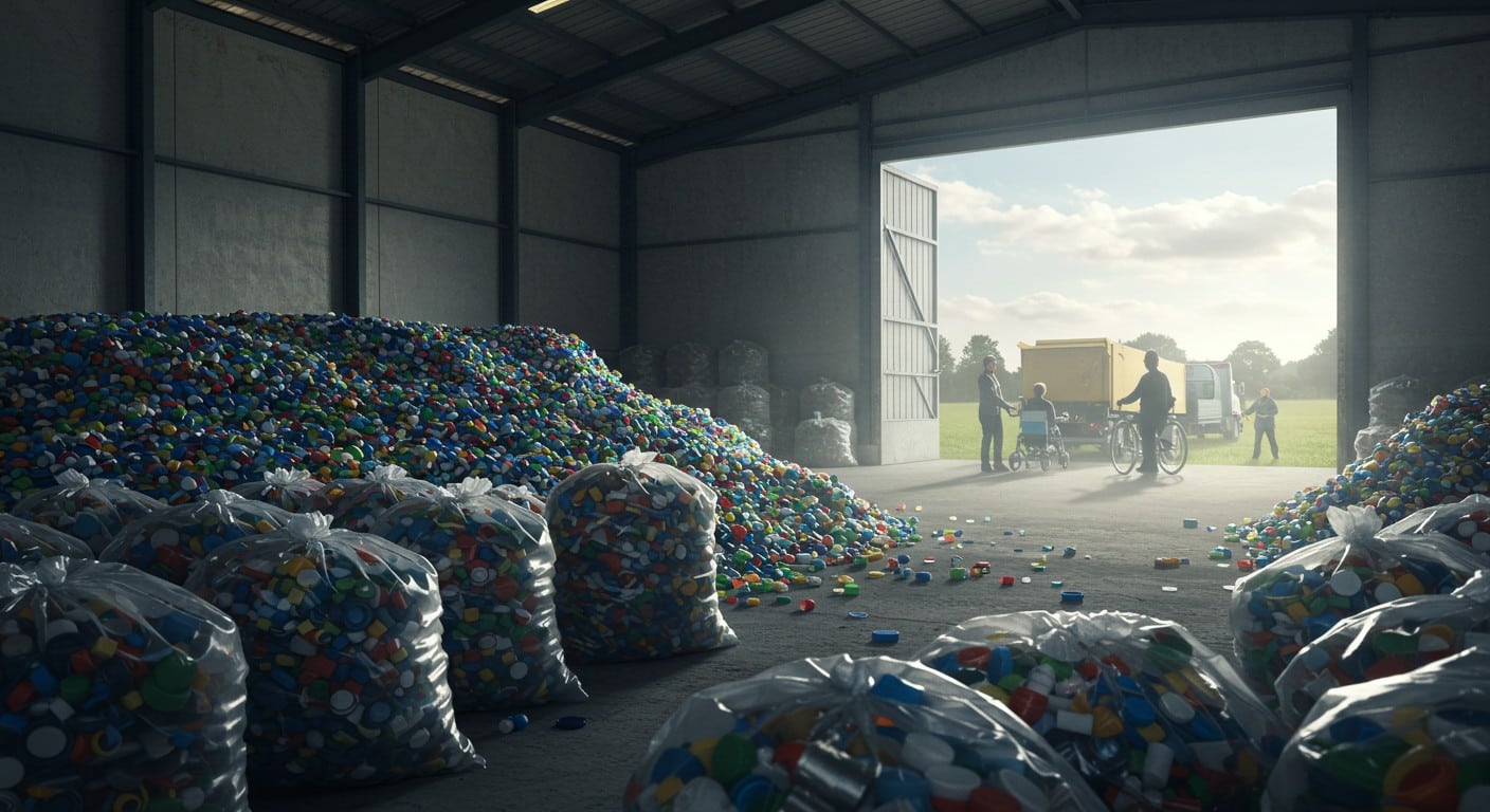 Découvrez comment une association normande recycle des bouchons plastiques pour aider les handicapés. Urgence : besoin d'un entrepôt près de Caen pour stocker 13 tonnes !