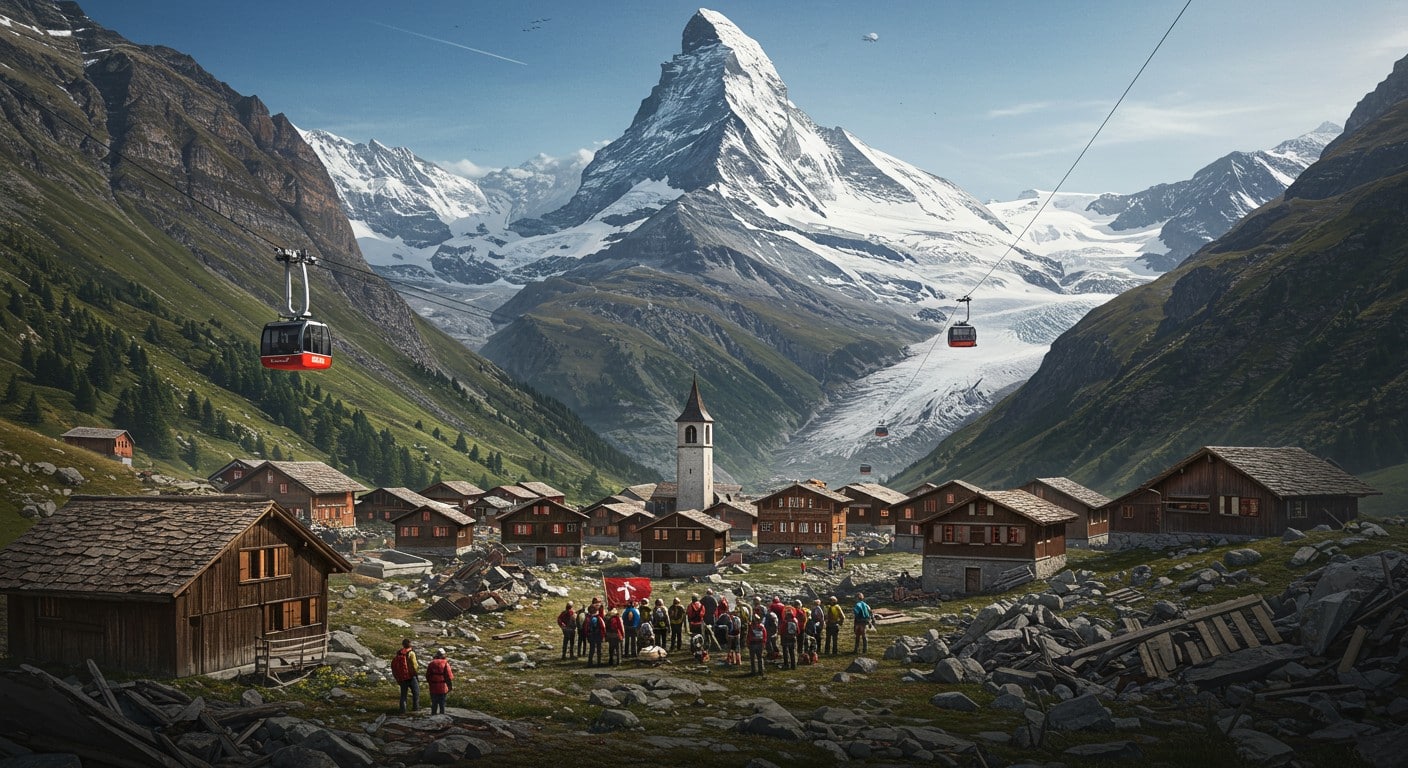 Un village suisse disparu sous un éboulement renaît avec un projet de 450M€. Découvrez l’espoir et les défis de cette reconstruction unique.