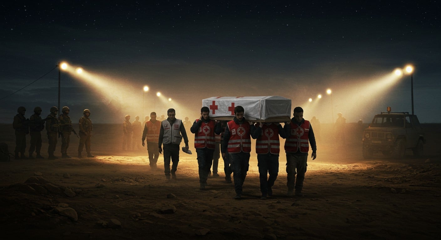 Découvrez les derniers développements sur la restitution de corps d'otages à Gaza via la Croix-Rouge. Analyse approfondie du cessez-le-feu fragile etAnalysant la requête- La demande porte sur la génération d'un article de blog en français à partir d'une actualité récente sur le conflit à Gaza, impliquant le retour de corps d'otages via la Croix-Rouge. des enjeux humanitaires en cours.