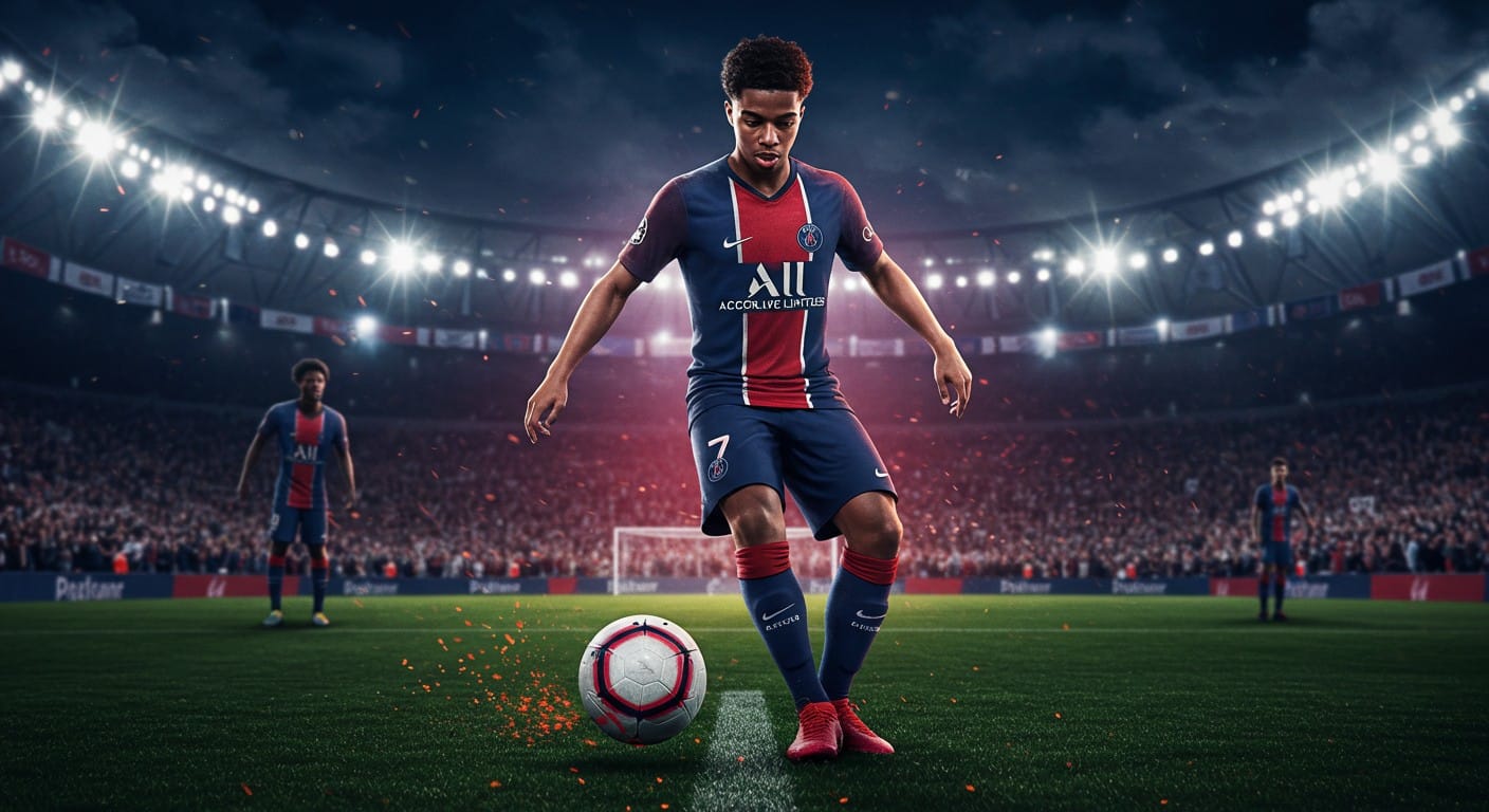 Bradley Barcola brille avec un but somptueux pour le PSG face à Strasbourg. Découvrez son parcours, son style et son impact en Ligue 1.