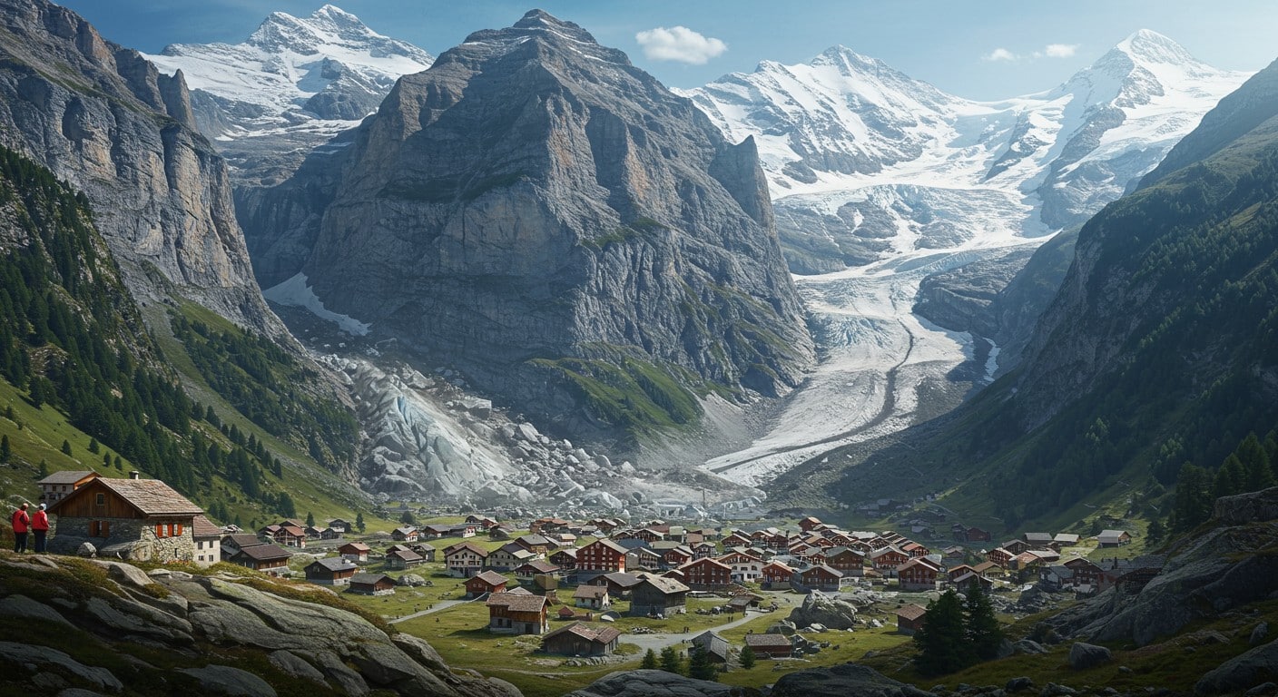 Un village suisse englouti par la montagne alerte sur les dangers du réchauffement climatique. Découvrez les causes et les solutions pour protéger nos Alpes.