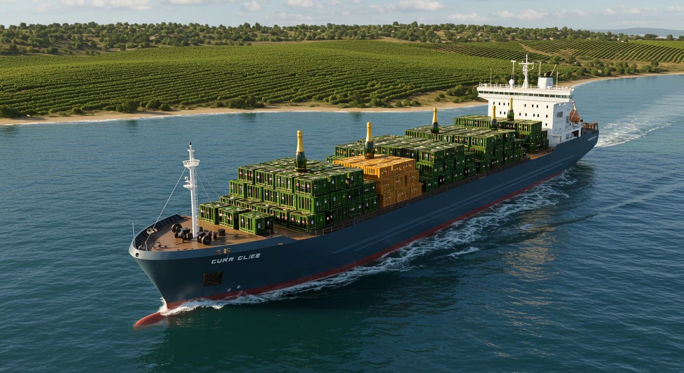 11 000 bouteilles de champagne traversent l’Atlantique en voilier-cargo pour réduire l’empreinte carbone. Découvrez cette révolution verte dans le luxe !