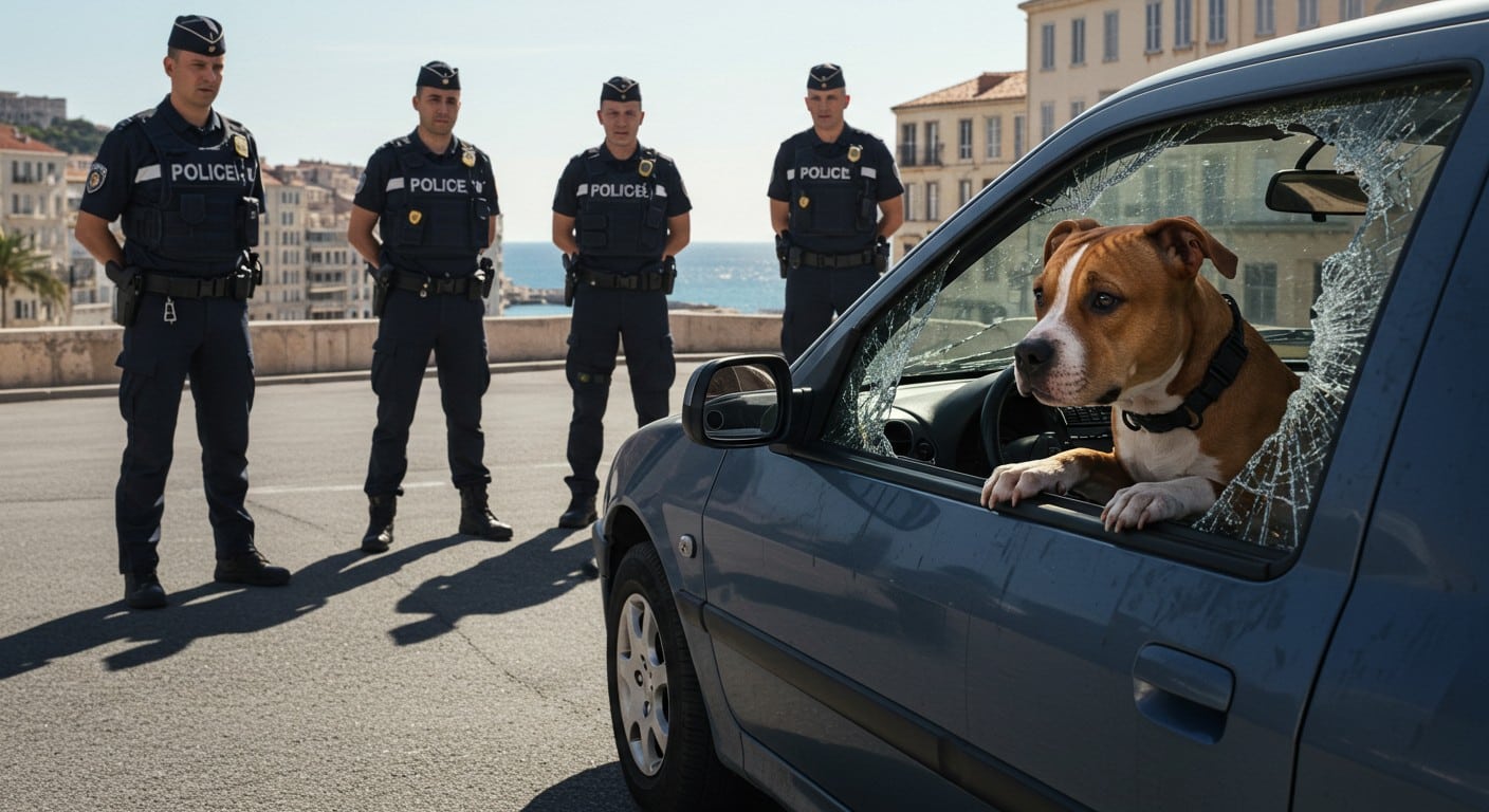 Découvrez l'histoire choc d'un jeune chien enfermé une semaine dans une voiture à Marseille. Secouru in extremis par la police, affamé et déshydraté. Que s'est-il passé ?