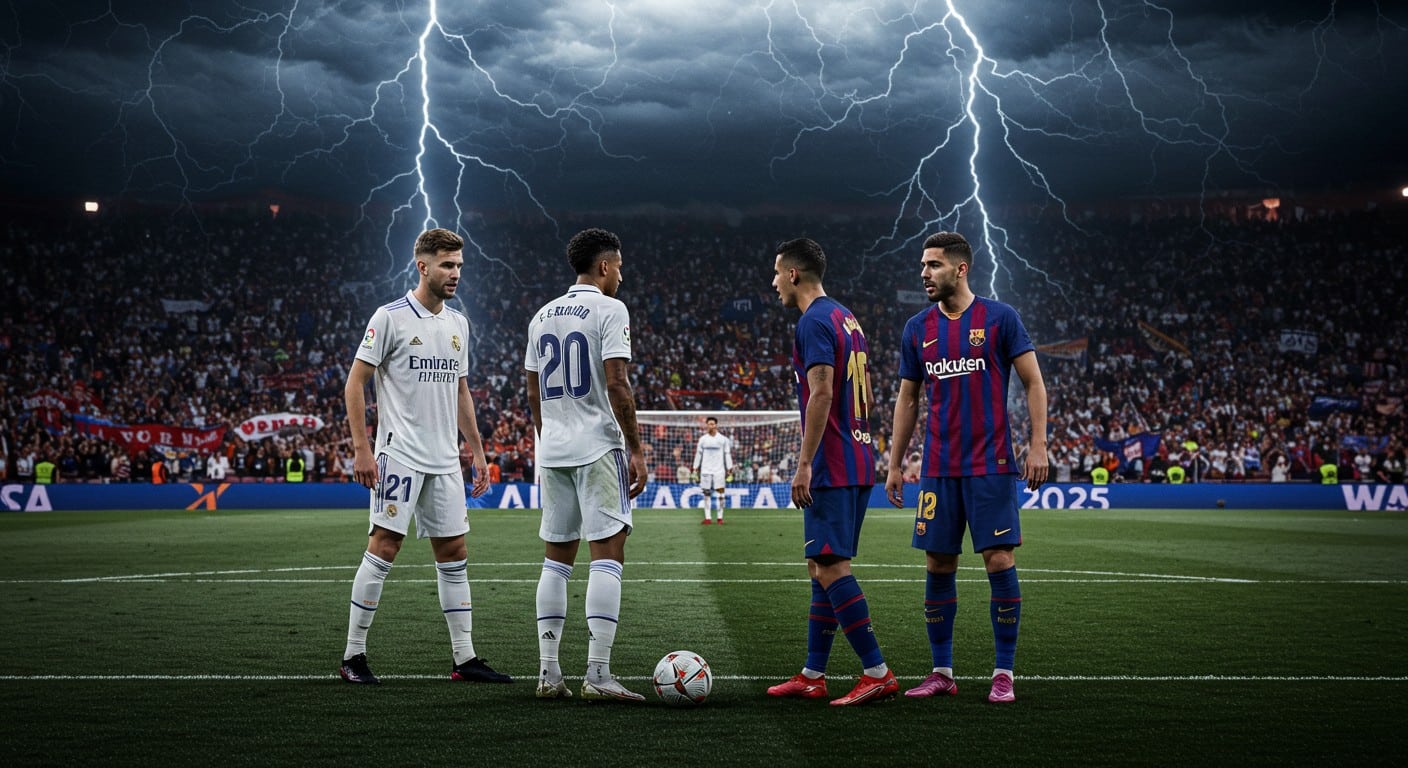 Le Clasico 2025 entre Real Madrid et Barcelone a viré au chaos avec des tensions entre joueurs et entraîneurs. Découvrez les coulisses de ce match électrique !