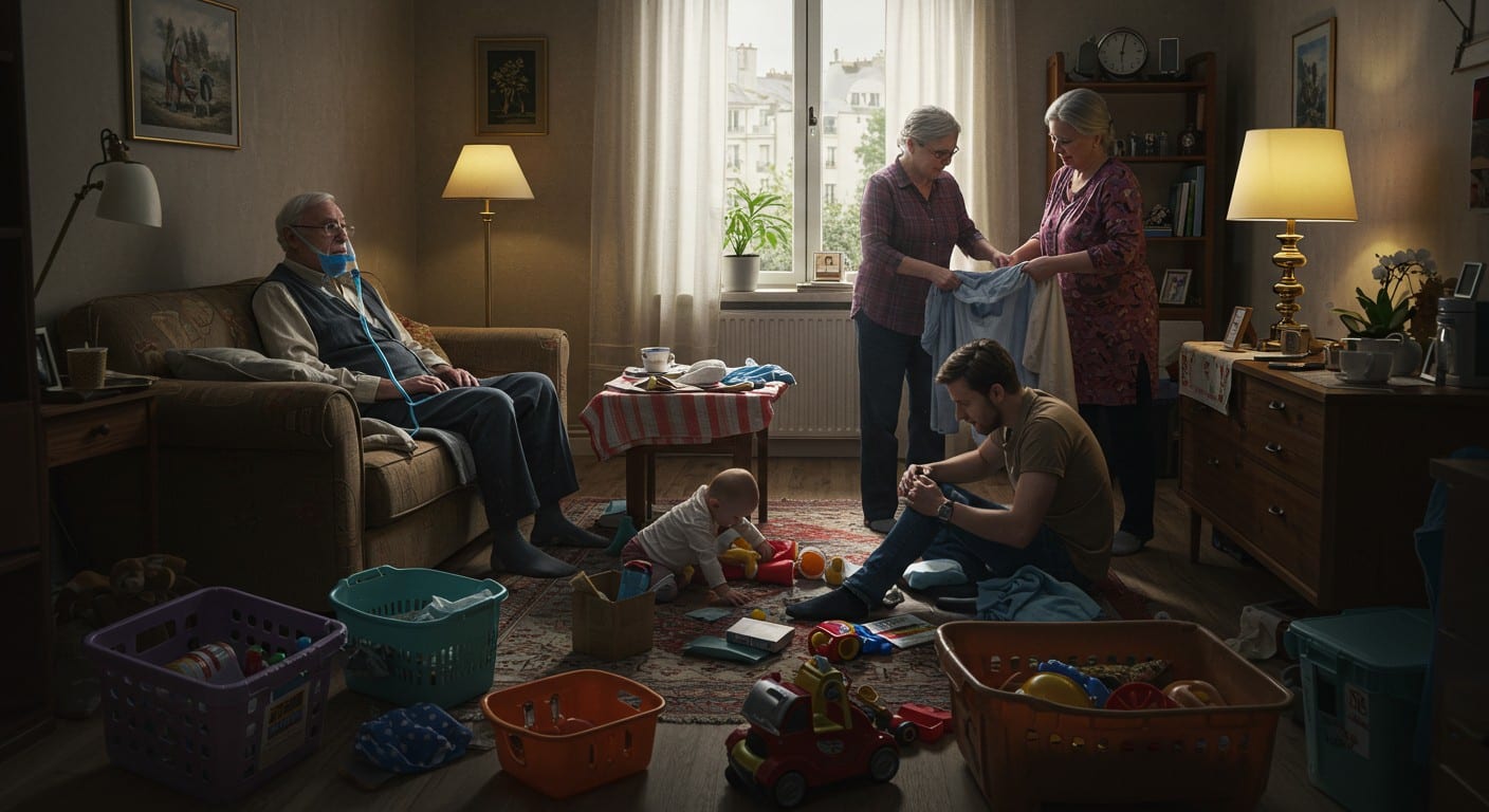 Découvrez comment le manque de logements adaptés force grands-parents, parents et bébé à cohabiter dans 63 m² à Gentilly. Une situation temporaire qui dure un an...