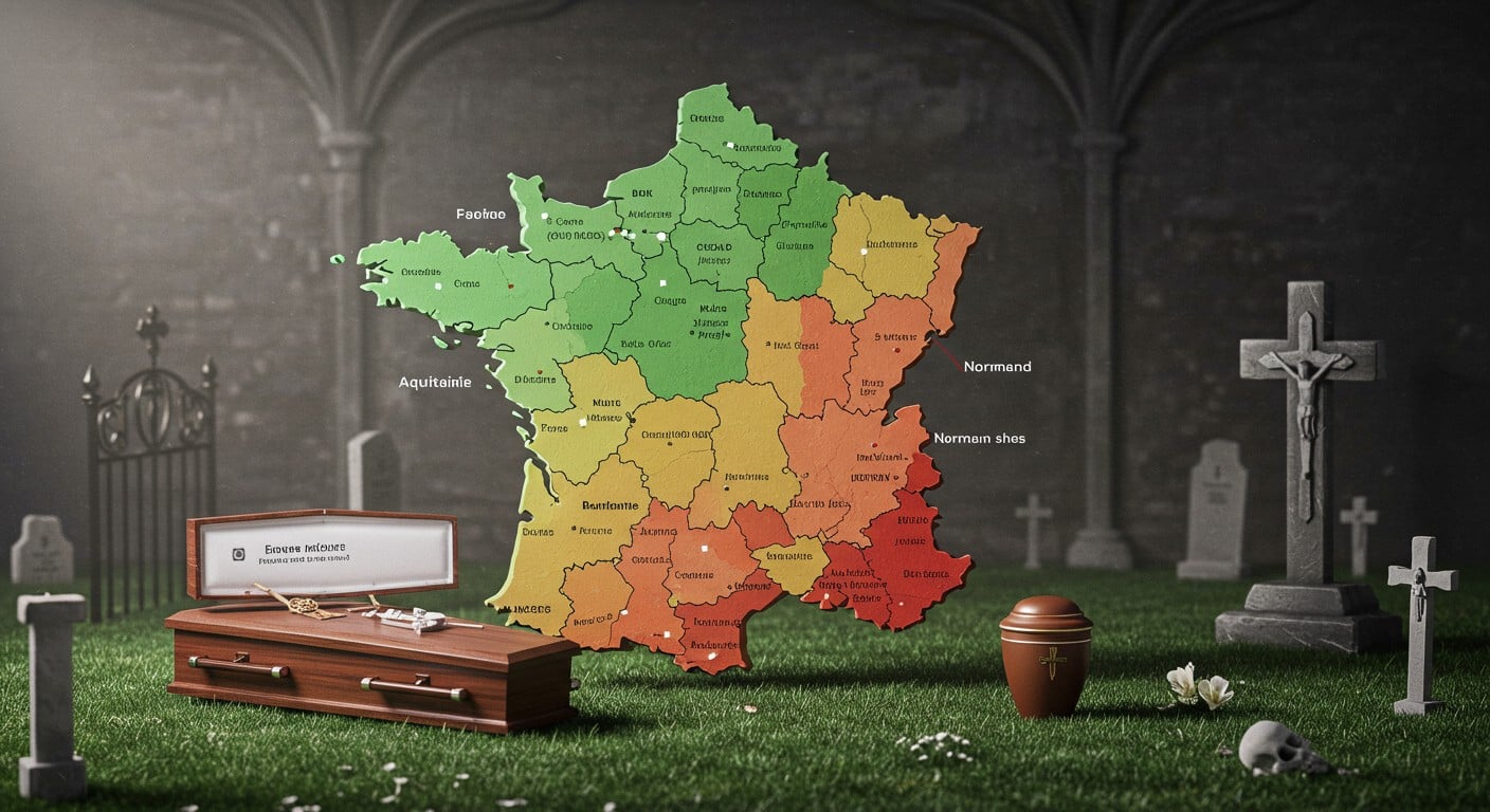 Découvrez pourquoi les obsèques coûtent moins cher en Aquitaine qu'en Normandie. Analyse des prix moyens régionaux en France, de 4347€Analysant la requête- La demande porte sur la génération d'un article de blog en français à partir d'un article du Parisien sur les coûts des obsèques en France, avec des variations régionales. à 5455€. Astuces pour réduire les frais.