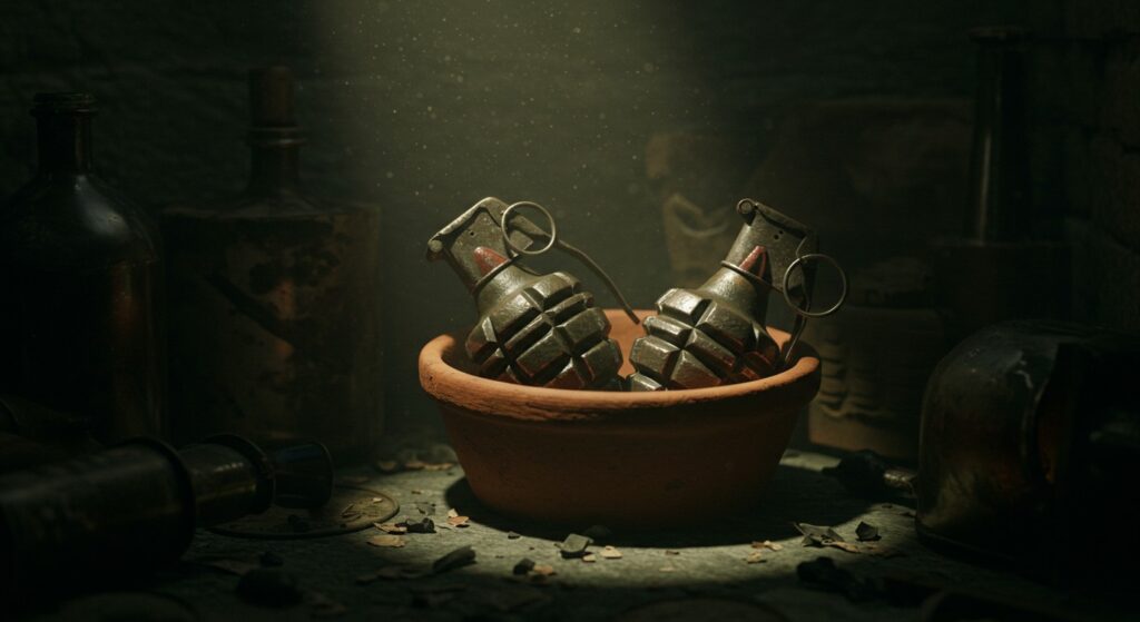 Découverte Explosive : Grenades dans une Cave Familiale