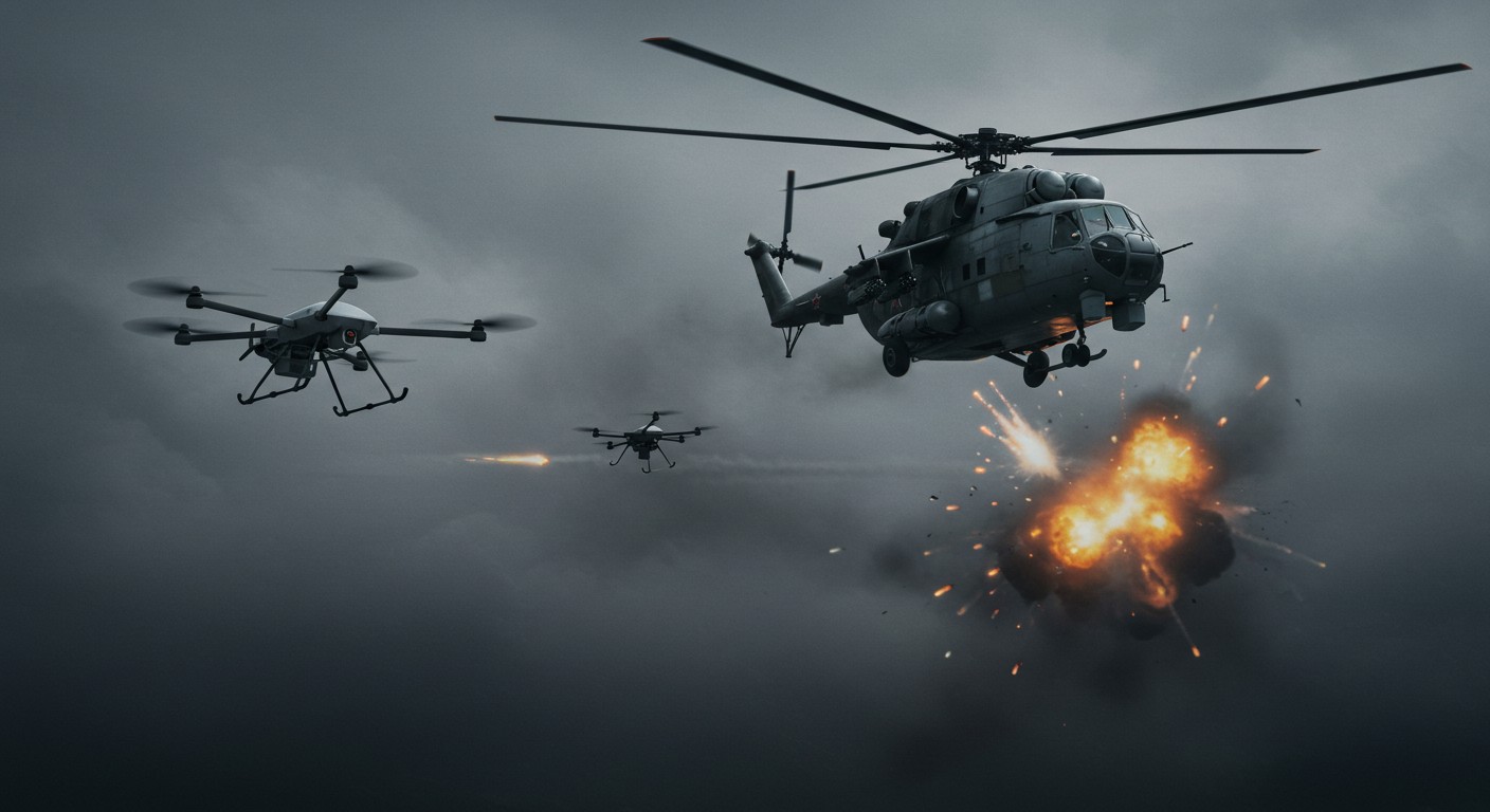 Un drone low-cost ukrainien détruit un hélicoptère russe à 6M€. Découvrez comment Kiev a réalisé cet exploit militaire audacieux et stratégique.