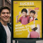 Étudiant Trouve Alternance Grâce à Affiches Géantes