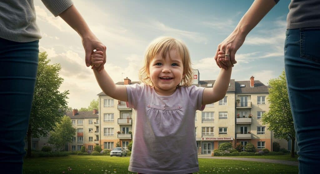 Fillette Tombée Immeuble Oise Sort Hôpital