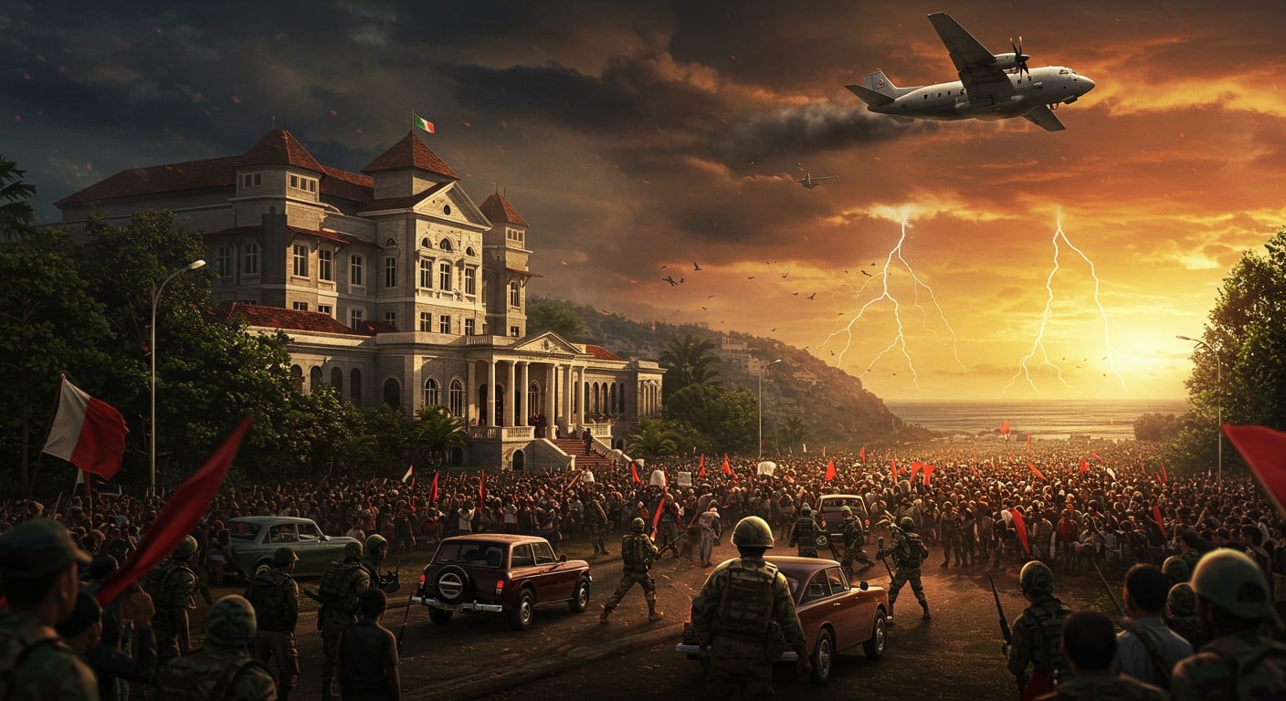 Découvrez la fuite dramatique du président Andry Rajoelina de Madagascar face aux contestations massives. Analyse des manifestations, rôle militaire et implications pour l'île.