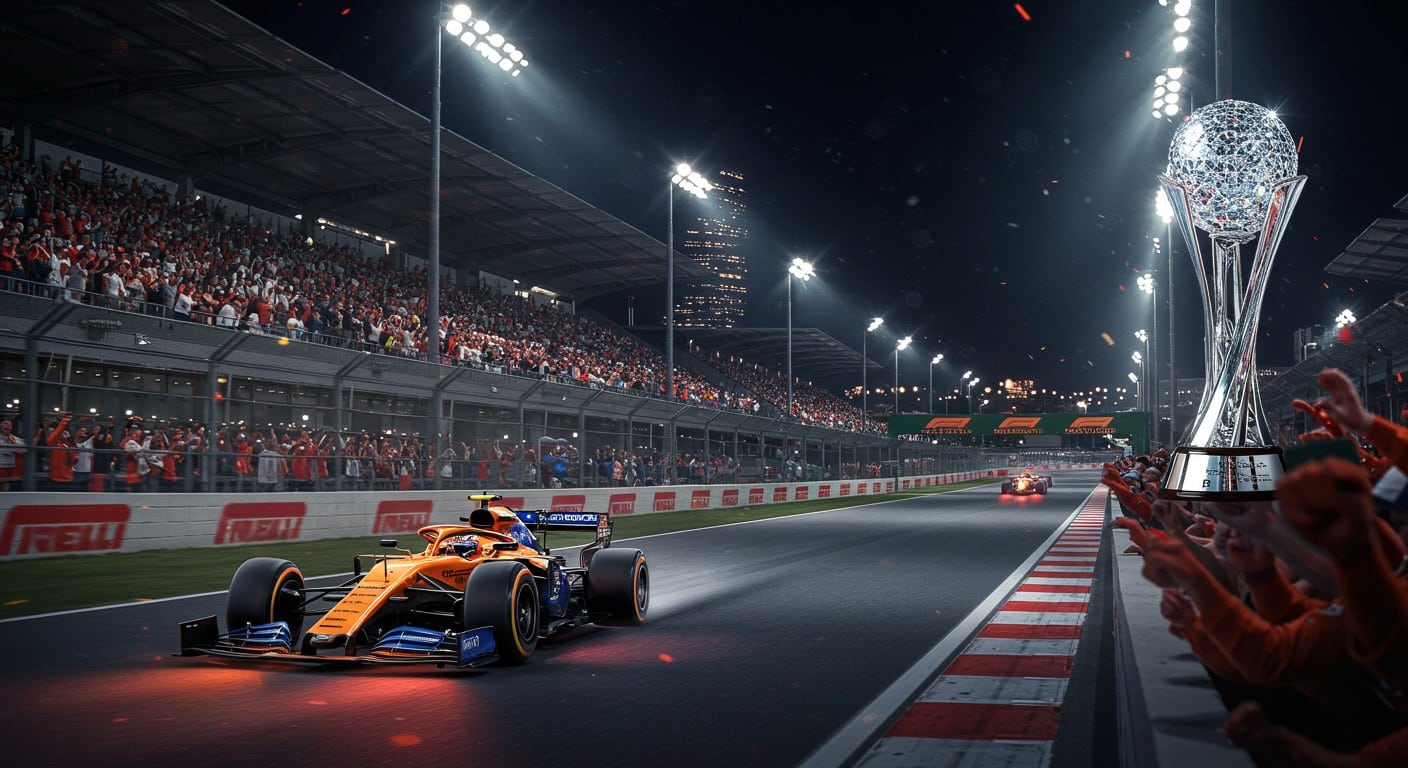 George Russell domine le GP de Singapour 2025, McLaren s’offre le titre constructeurs. Revivez la course et les moments clés !