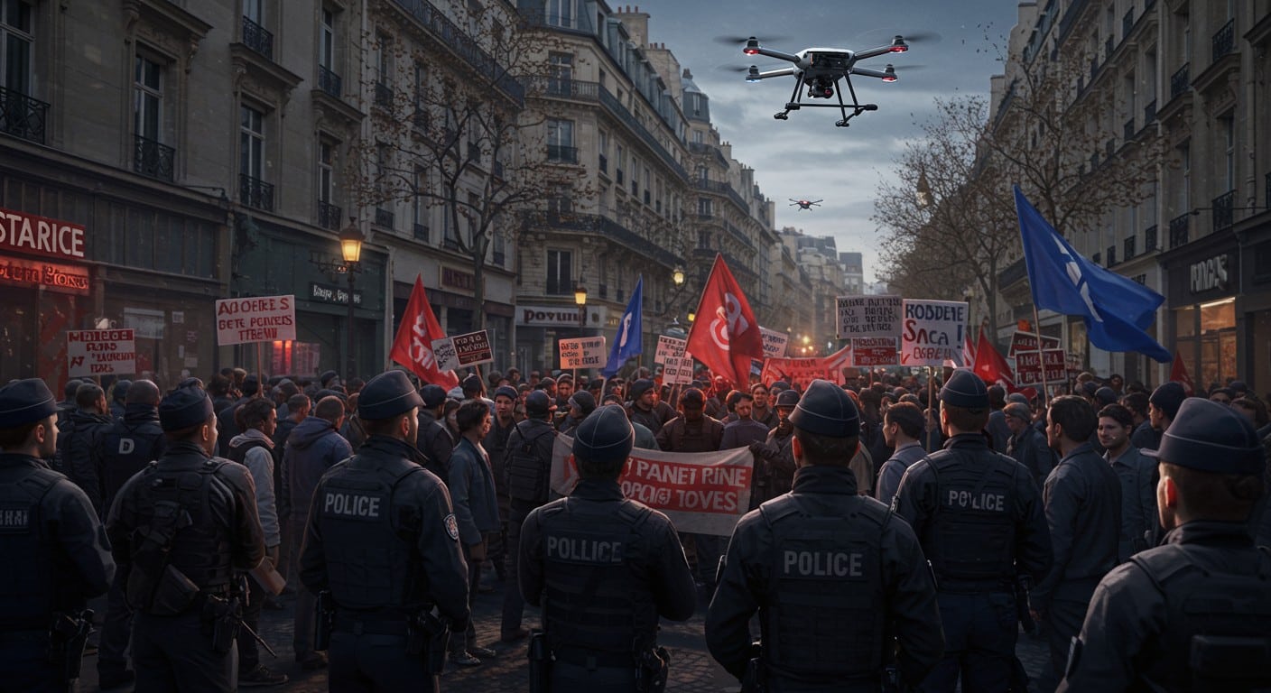 70 000 policiers, drones : quel dispositif pour la grève du 2 octobre ? Découvrez les mesures de sécurité à Paris et en France.