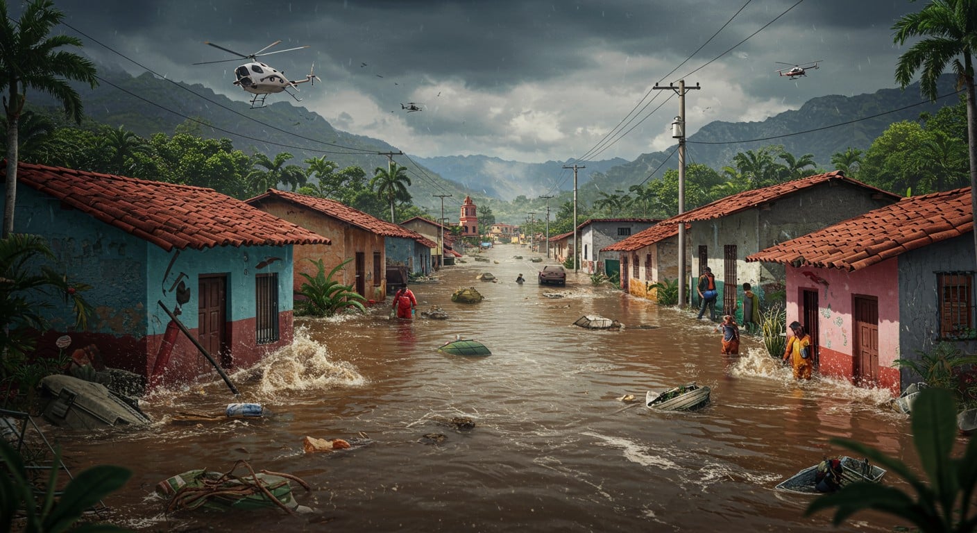 Inondations au Mexique : 28 morts, des villages dévastés. Découvrez l’ampleur de la catastrophe et les efforts de secours dans cet article poignant.