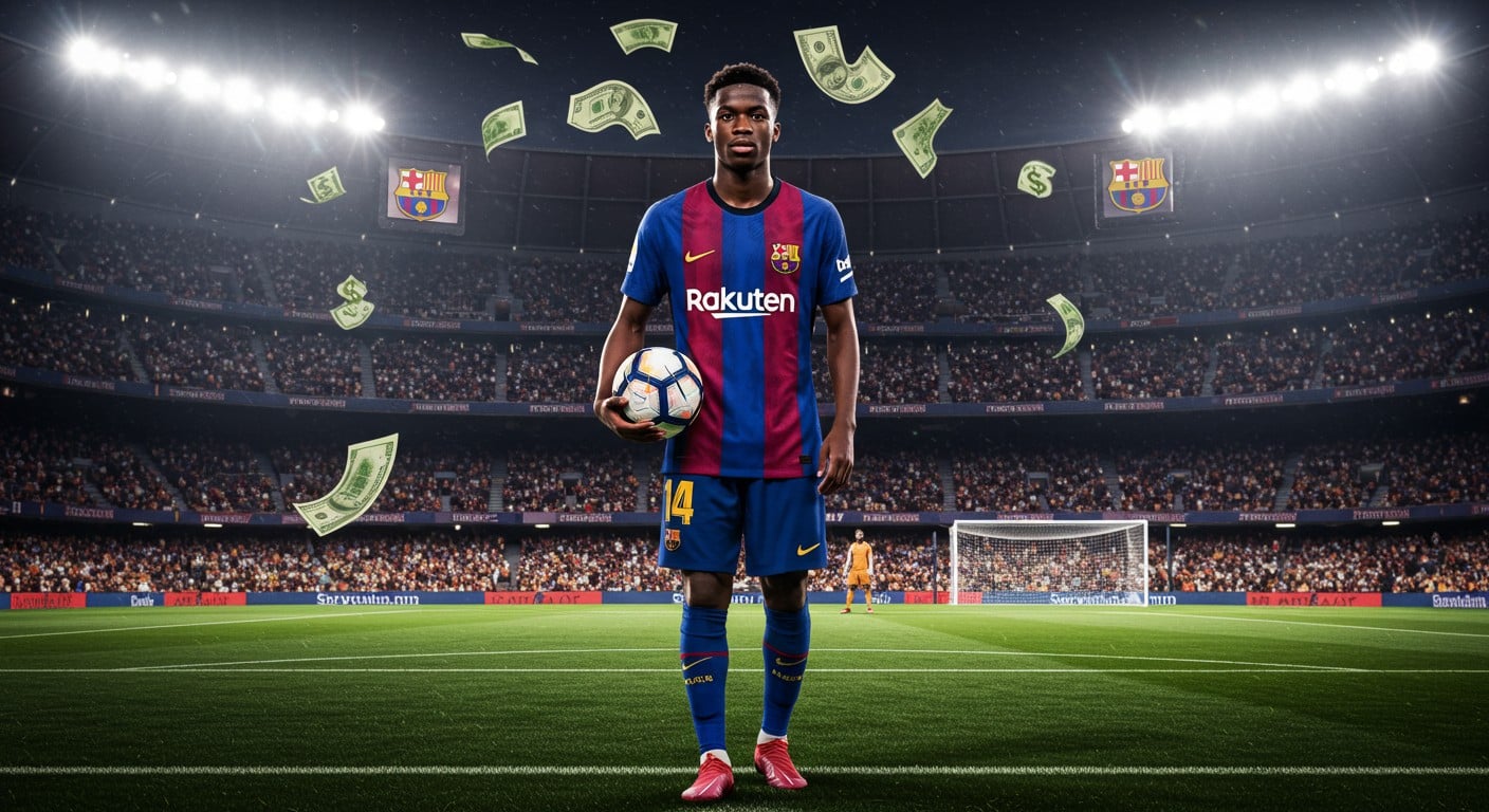 Découvrez comment Lamine Yamal, à 18 ans, intègre le top 10 des footballeurs les mieux payés avec 43M$. Analyse de son salaire, sponsors et comparaison avec Ronaldo, Messi.