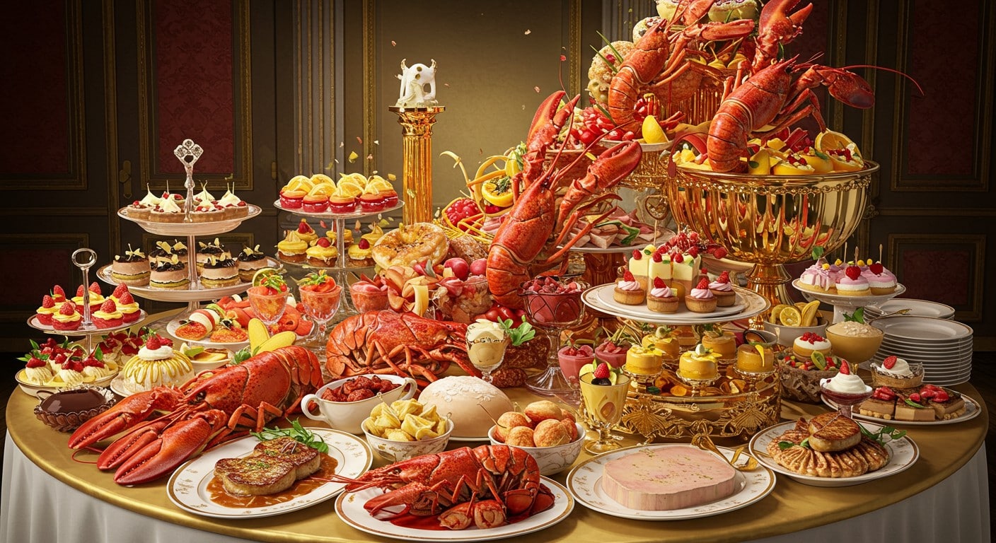 Découvrez Les Grands Buffets de Narbonne : un festin à volonté avec homards, foie gras et décors somptueux à prix abordable. Une expérience culinaire unique !