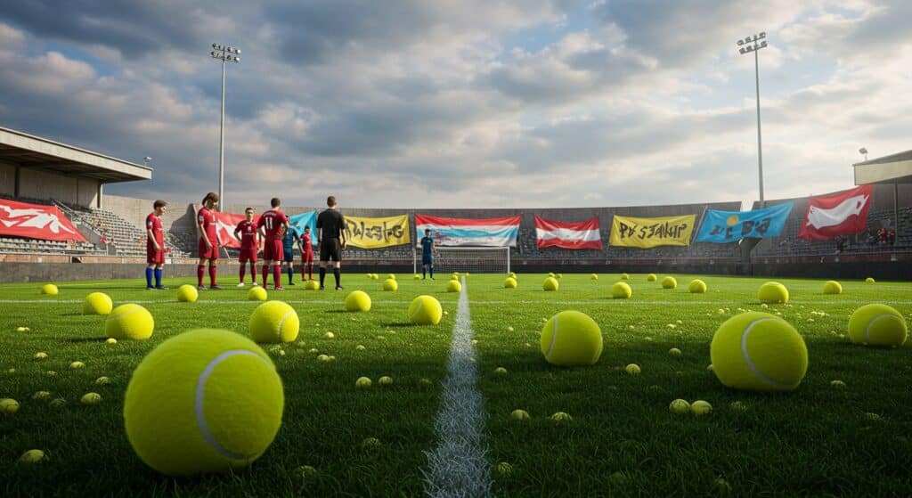 Liga : Un Match Stoppé par des Balles de Tennis