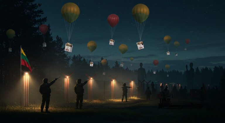 Lituanie Ferme Frontière Biélorussie Ballons