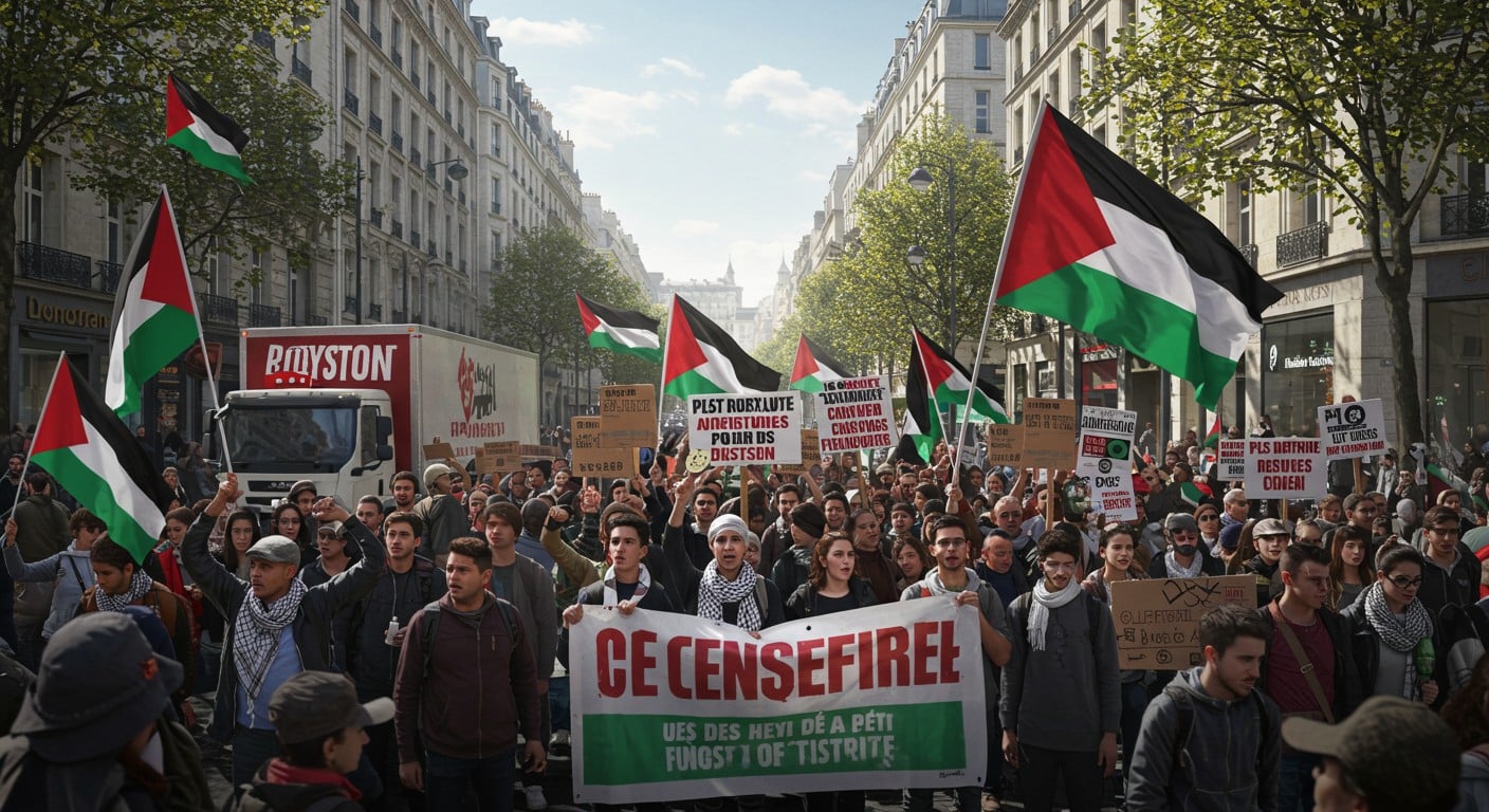 Des milliers de Français défilent pour un cessez-le-feu à Gaza et des sanctions contre Israël. Découvrez l'élan solidaire et les revendications vibrantes.