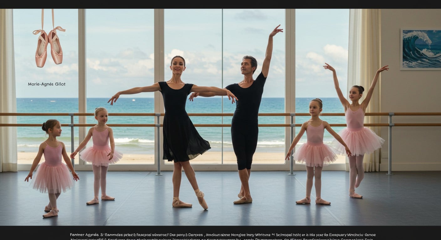Découvrez comment l'étoile de la danse Marie-Agnès Gillot enseigne à Houlgate dans le Calvados. Cours accessibles de 4 à 77 ans, résidences internationales : une opportunité unique pour tous les passionnés de danse !