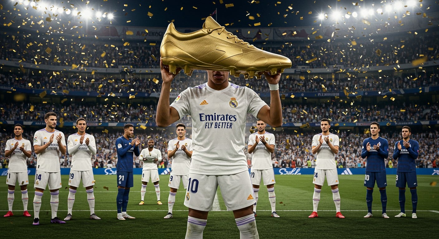 Kylian Mbappé reçoit son premier Soulier d'Or européen au Bernabeu. Découvrez les coulisses de cette cérémonie émouvante, ses 31 buts décisifs et ses ambitions pour la suiteAnalysant la requête- La demande porte sur la génération d'un article de blog en français à propos de l'événement où Kylian Mbappé reçoit son premier Soulier d'Or européen au Real Madrid. .