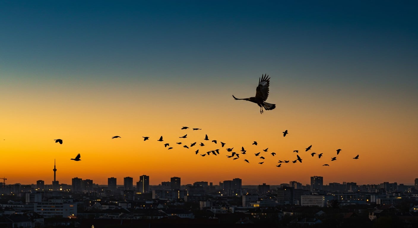 Montluçon repousse 80 000 étourneaux avec des buses de Harris. Découvrez cette méthode écologique pour gérer les nuisances aviaires sans produits chimiques.
