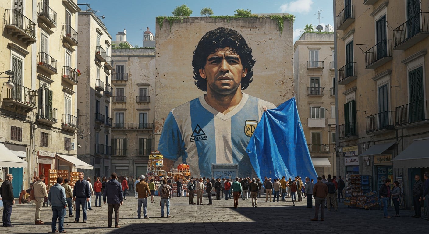 La place Maradona à Naples, célèbre pour sa fresque, est fermée par des commerçants en colère contre des sanctions jugées injustes. Que se passe-t-il ?