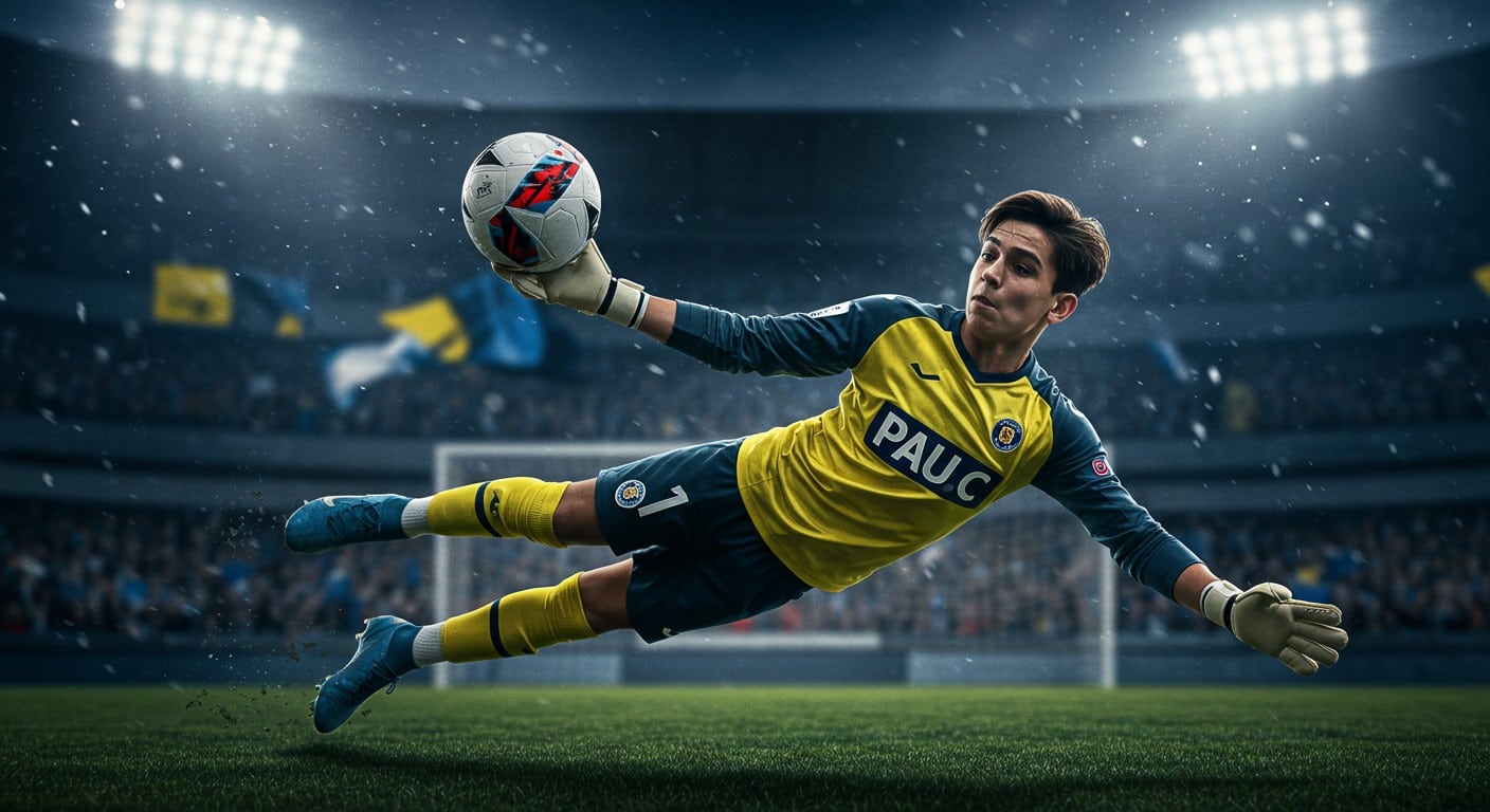 Noah Raveyre, jeune gardien de Pau, perpétue une tradition familiale. Découvrez son parcours, de l'ASSE à l'AC Milan, et son ascension en Ligue 2.