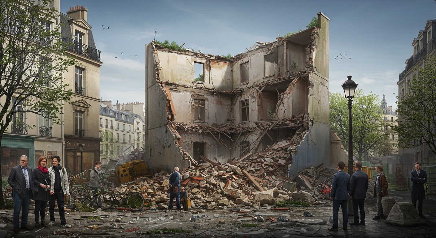 À Paris, un immeuble menaçant de s’effondrer a été démoli, laissant des habitants démunis. Découvrez l’impact sur leurs vies et les projets de reconstruction.