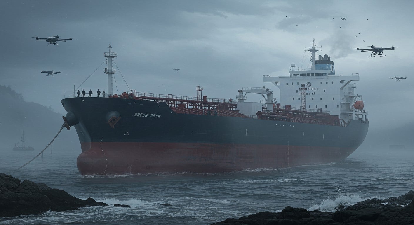Un pétrolier russe suspect arraisonné près de Saint-Nazaire. Deux marins en garde à vue. Quels secrets cache ce navire fantôme ? Découvrez l’enquête.