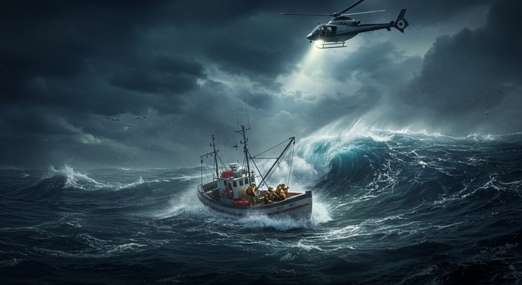 Quatre Marins Secourus en Pleine Tempête au Large d’Ouistreham