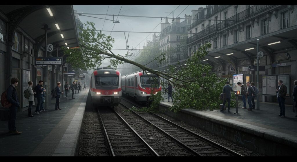 RER C et Ligne H Paralysés : Chute d’Arbre Perturbe les Transports