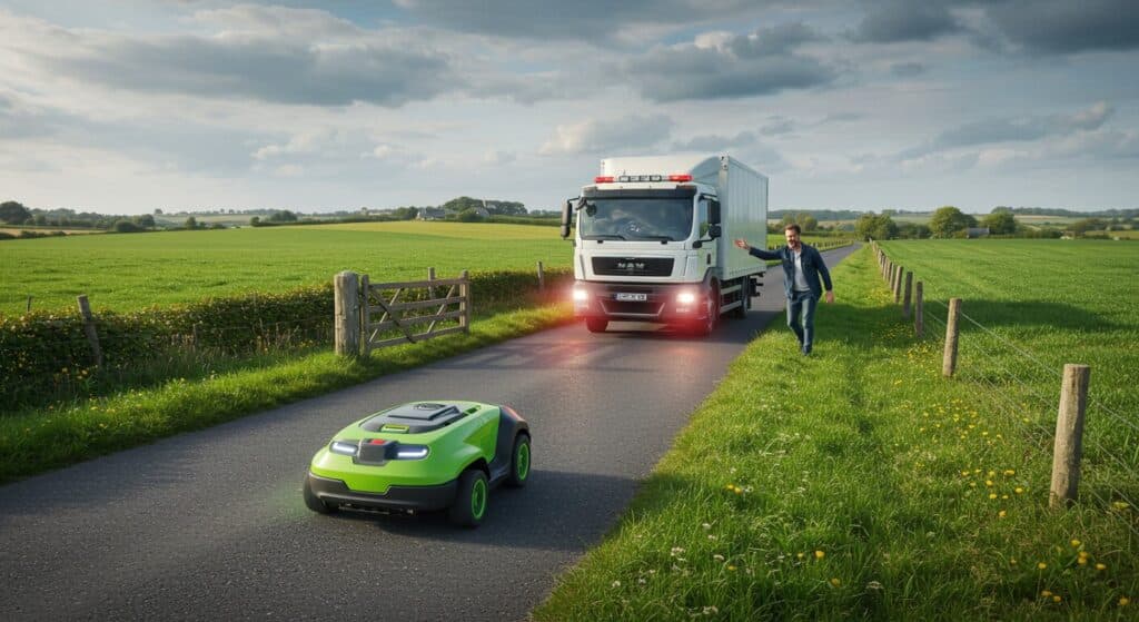 Robot Tondeuse Fugueur Sur Départementale