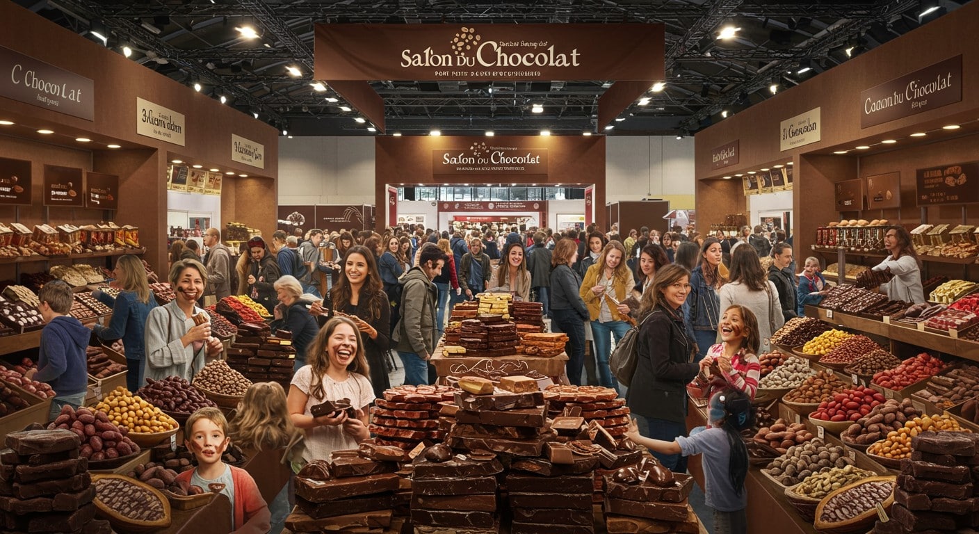 Découvrez le Salon du Chocolat 2025 à Paris : dégustations folles, passionnés accros et remède anti-morosité. Jusqu'au 2 novembre, plongez dans l'univers cacao !