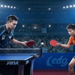 Simon Gauzy Bat Félix Lebrun à Montpellier