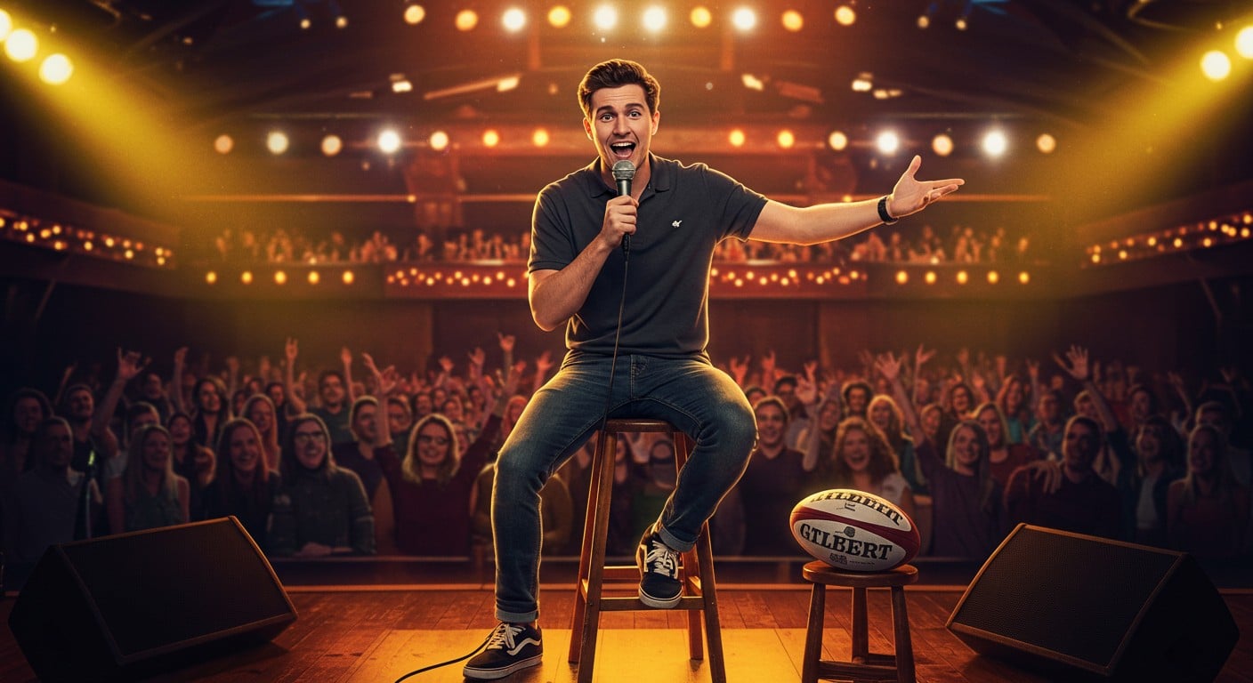 Tom Baldetti, ex-rugbyman, brille en humour avec son spectacle Tome 1. Découvrez son parcours atypique, de l’ovalie à la scène, et son ascension fulgurante !