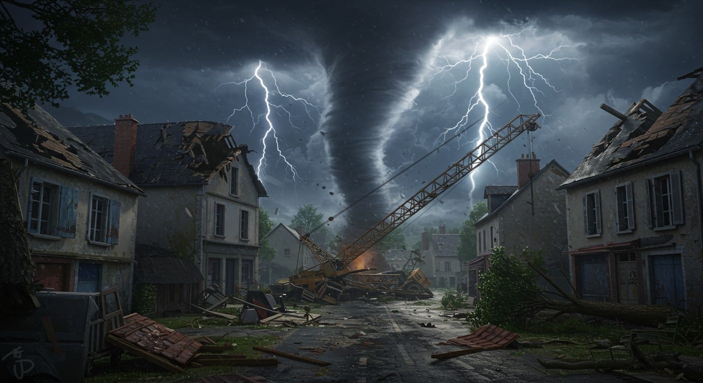 Une tornade frappe le Val-d’Oise, un mort, des dégâts. Pourquoi FR-Alert n’a pas averti ? Découvrez les raisons et impacts de ce drame soudain.