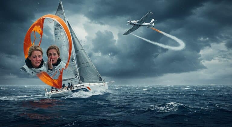 Transat Café L’Or : Voile Déchirée par Avion