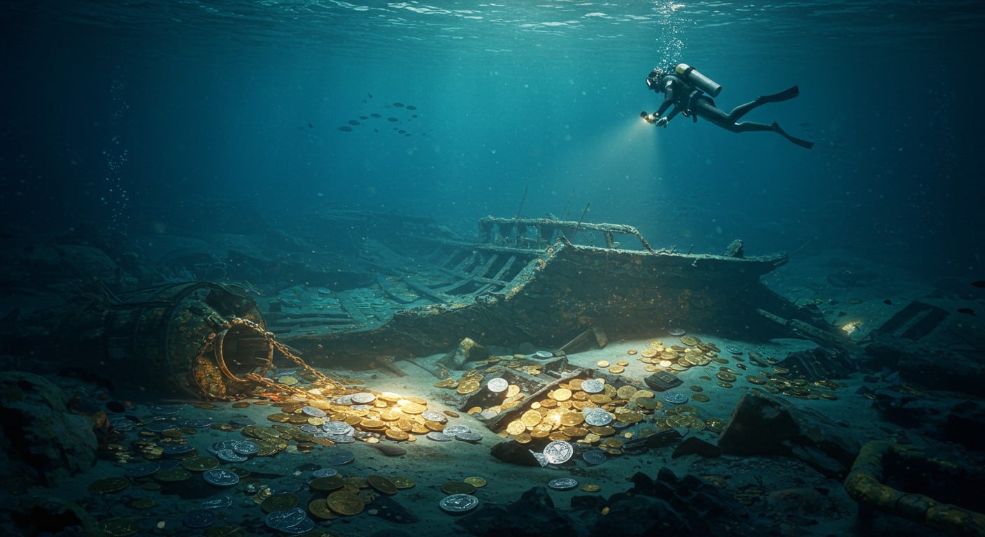 Un trésor de 1 000 pièces d’or et d’argent, perdu en 1715, refait surface en Floride. Une découverte rare qui raconte l’histoire de l’Empire espagnol. À lire !
