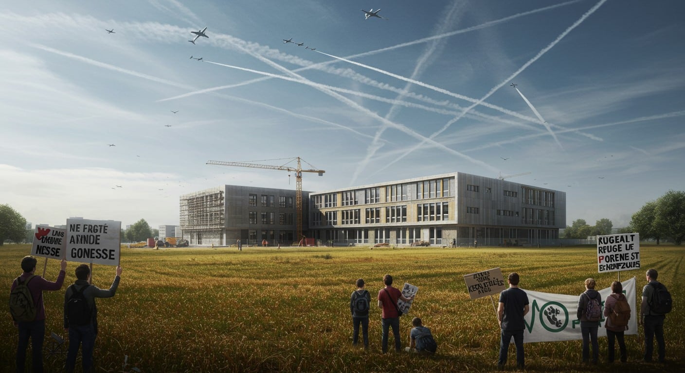 Découvrez pourquoi l'État valide la cité scolaire du Triangle de Gonesse malgré les nuisances sonores des avions de Roissy. Réserves ignorées, recours en vue : un projet controversé qui divise.